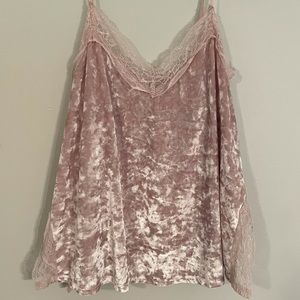 Pink velvet tank top